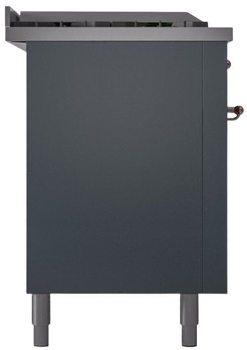 Ilve® Nostalgie II Series 60" Blue Grey Pro Style Dual Fuel Range-2
