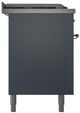 Ilve® Nostalgie II Series 60" Blue Grey Pro Style Dual Fuel Range-2