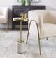 Uttermost® Laurier Mirror Top Drink Table with Brushed Brass and White Base-1