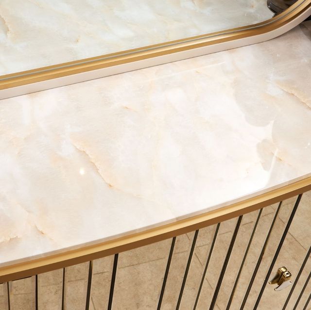 Michael Amini® Scotts Square Light Champagne Sideboard with Mirror-3