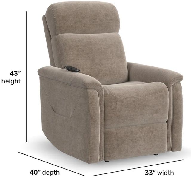 Flexsteel® Luma Sable Fabric Power Lift Recliner with Power Headrest, and Lumbar-3