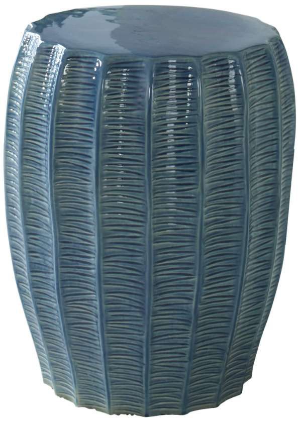 Uttermost® Harbor Aque Blue Ceramic Outdoor Garden Stool-0