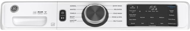 GE® 4.8 Cu. Ft. White Smart Front Load Washer-2