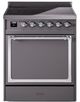 Ilve® Nostalgie II Noblesse 30'' Graphite Matte Pro Style Induction Range with Chrome Trim-0