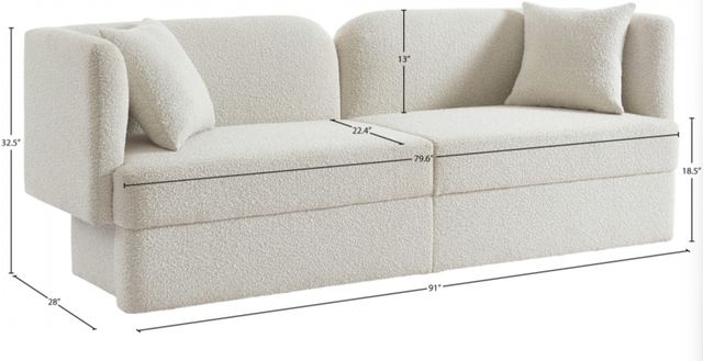 Meridian Furniture Marcel Cream 91" Sofa-2