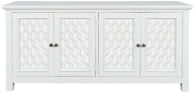 Jofran Inc. Isabella White 69" Mirrored Accent Cabinet-2