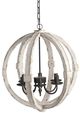 A & B Home Calder Distressed White Wooden Chandelier-0