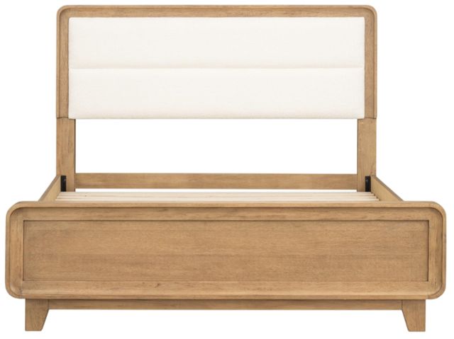 Legacy Kids Teen Theo Desert Oak/White Queen Youth Upholstered Panel Bed-1
