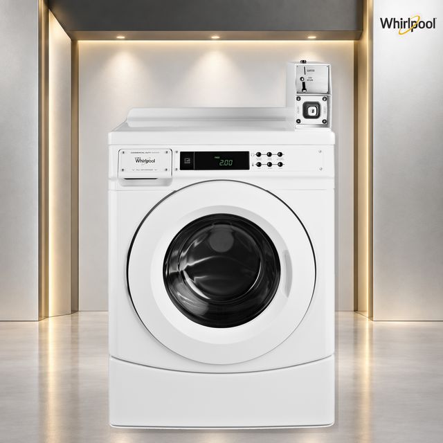 Whirlpool Commercial 3.1 Cu. Ft. Coin-Operated Front-Load Washer with Microprocessor Controls - White-2