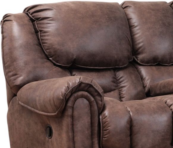 HomeStretch Del Mar Mocha Manual Rocking Reclining Loveseat with Console-1