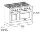 ZLINE Autograph Edition Paramount 48" 6.7 Cu. Ft. Satin Stainless Steel Gas Range with 8 Burner DuoPro™ Cooktop and Dual Ovens with Black Matte Doors and Champagne Bronze Accents-1