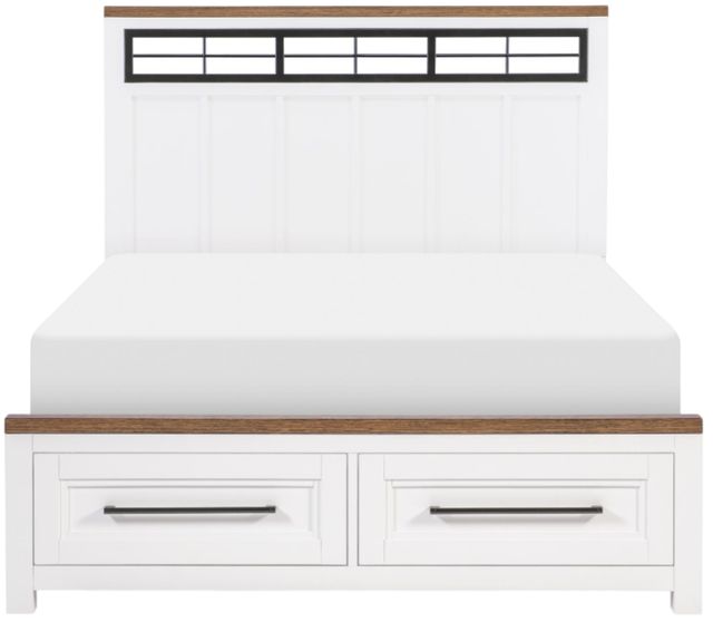 Legacy Kids Teen Dutton Toasted/White Full Youth Panel Bed with Accents and Storage -2