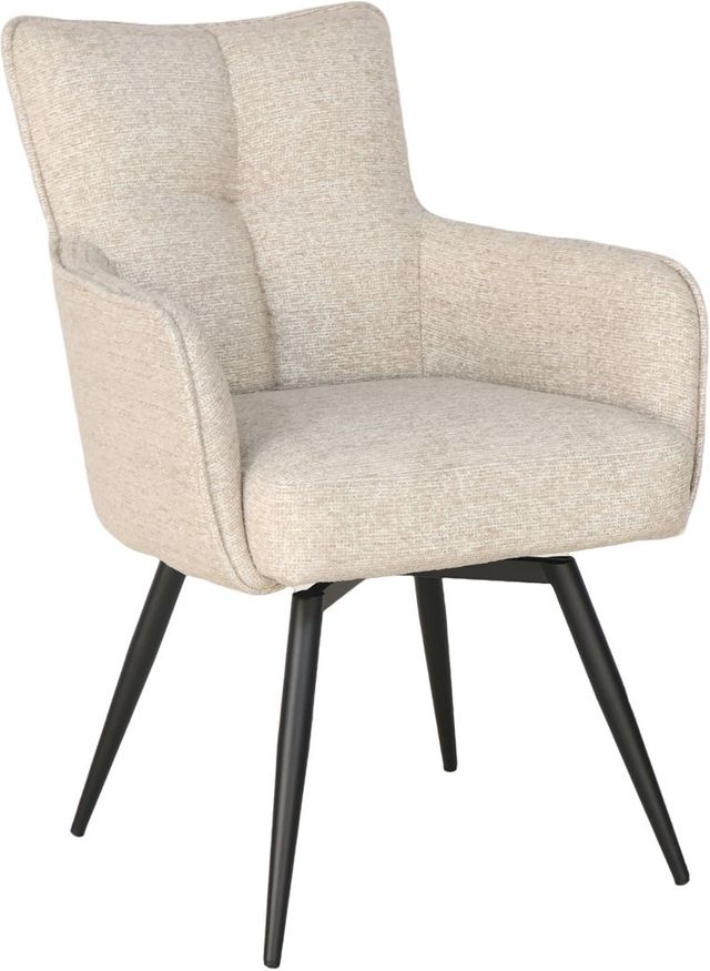 Dovetail Furniture Adelise Beige Swivel Chair-0