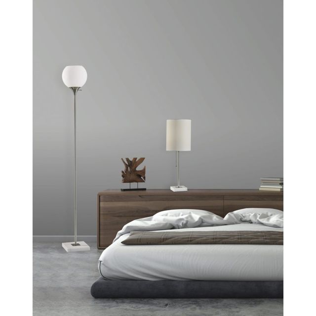Adesso® Fiona Brushed Steel Torchiere-1