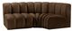 Meridian Furniture Arc 3-Piece Brown Velvet Sectional-1