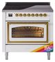 Ilve® Nostalgie II Noblesse 36'' Custom RAL Color Pro Style Induction Range with Brass Trim-0