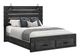 Monarch Specialties Inc. Graphite Grey Queen Panel Bed with 2 Lights-0