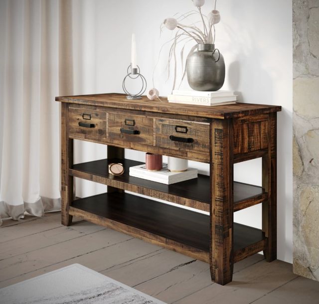 Jofran Inc. Cannon Valley Brown Sofa Console Table-1