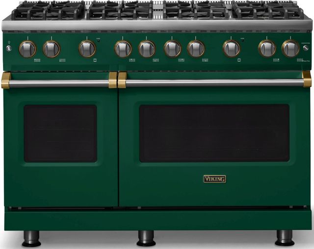 Viking® 5 Series 48" Ivy Pro Style Gas (NG) Range with Brushed Brass Trim-0