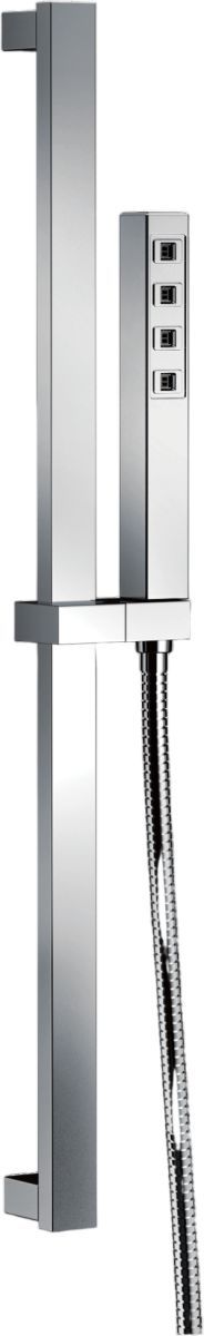 Delta Universal Showering Components Lumicoat® Chrome H2Okinetic® Single-Setting Slide Bar Hand Shower-0