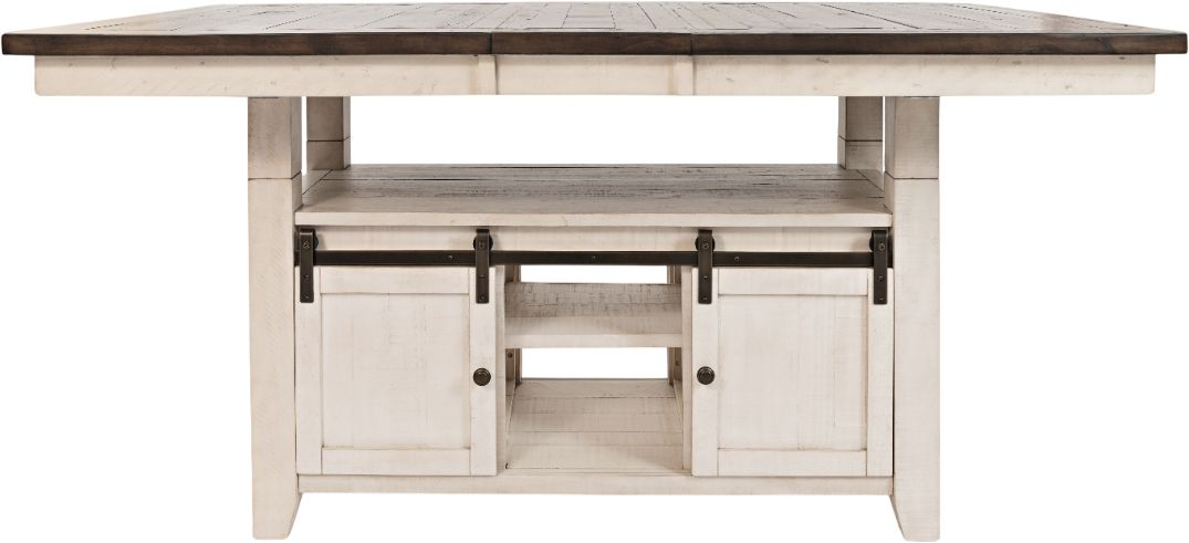 Jofran Inc. Madison County 7-Piece White High/Low Dining Table Set