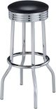 Coaster® Theodore 2-Piece Black/Chrome Soda Fountain Bar Stools-1