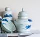 A & B Home Blue/White Windswept Ginger Jar-5