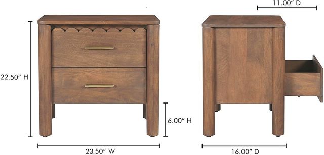 Moe's Home Collection Wiley Vintage Brown Nightstand -3