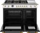 Bertazzoni Heritage Series 48" Fingerprint Resistant Stainless Steel Pro Style Gas Range with Gold Accents-1