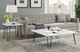 ACME Furniture Telestis White Marble Top Coffee Table with Black Legs-1