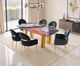 Furniture of America® Northolt 7-Piece Black/Gray/Matte Gold Dining Table Set with Black Chair-2