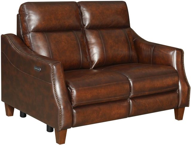 Steve Silver Co. Akari English Chestnut Dual-Power Recliner Loveseat-0