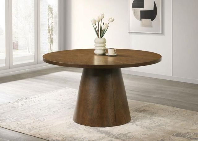 Coaster® Franklin Dark Brown Pedestal Dining Table-1