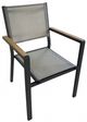 Furniture of America® Mackay Gunmetal/Natural Aluminum/Teak Outdoor Chair-0