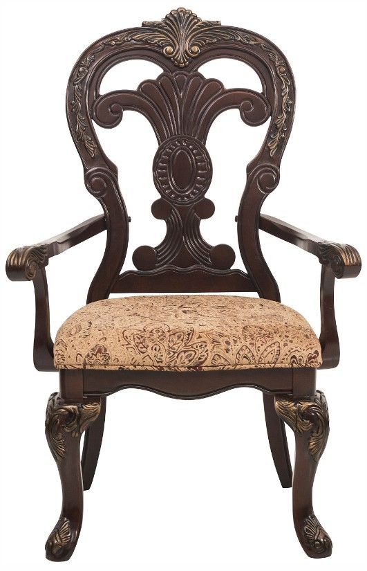 Homelegance® Deryn Park Brownish Gray/Jacquard Dining Arm Chair-2