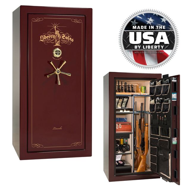 Liberty Safe Lincoln Burgundy Gloss 27 Gun Safe-1