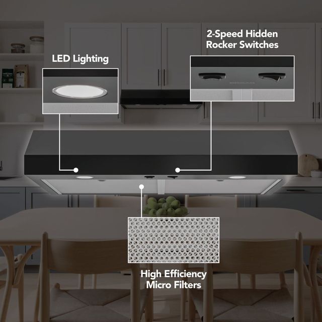 Broan® Glacier 1 Series 42" Black Under Cabinet Range Hood-2