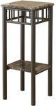 Monarch Specialties Inc. Cappuccino Marble Bronze Accent Table-0