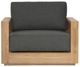 Dovetail Furniture Darlene Charcoal/Natural Fabric/Teak Outdoor Sofa Chair-2