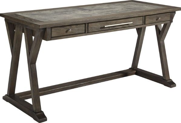 Signature Design by Ashley® Luxenford 3-Piece Grayish Brown Home Office Desk Set-2