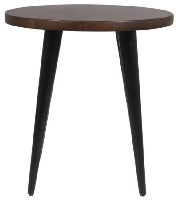 Jofran Inc. Prelude Walnut Round End Table with Black Base-3
