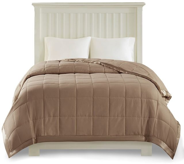 Olliix by Madison Park Brown All Season Hypoallergenic Microfiber Down Alternative King Windom Blanket-3