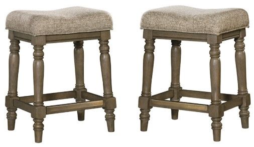 Intercon Balboa Park Brown/Roasted Oak 18" Backless Stool-2