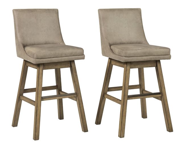 Signature Design by Ashley® Tallenger Tall Beige Upholstered Swivel Bar Stool -3