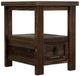 International Furniture Direct Dutton Brown Chairside Table-0