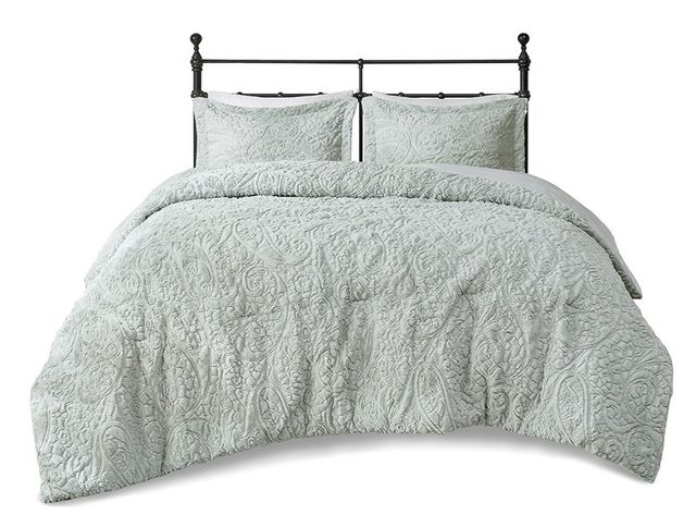 Olliix by Madison Park Norfolk Grey Twin/Twin XL Ultra Plush Comforter Mini Set-0
