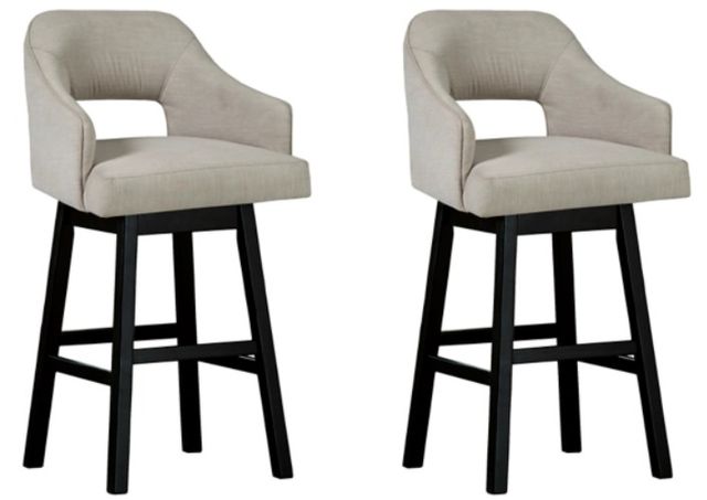 Signature Design by Ashley® Tallenger 2-Piece Linen/Brown Bar Stool Set-0