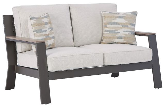 Signature Design by Ashley® Tropicava 4-Piece Taupe/White Outdoor Conversation Set-1