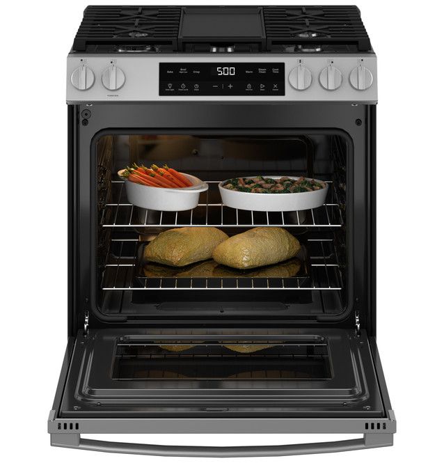 GE® 500 Series 30" Stainless Steel Slide In Gas Range-3