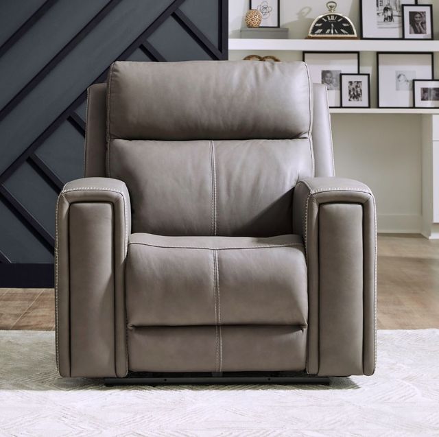 Liberty Furniture Camden Aline Light Gray Leather Power Recliner-2